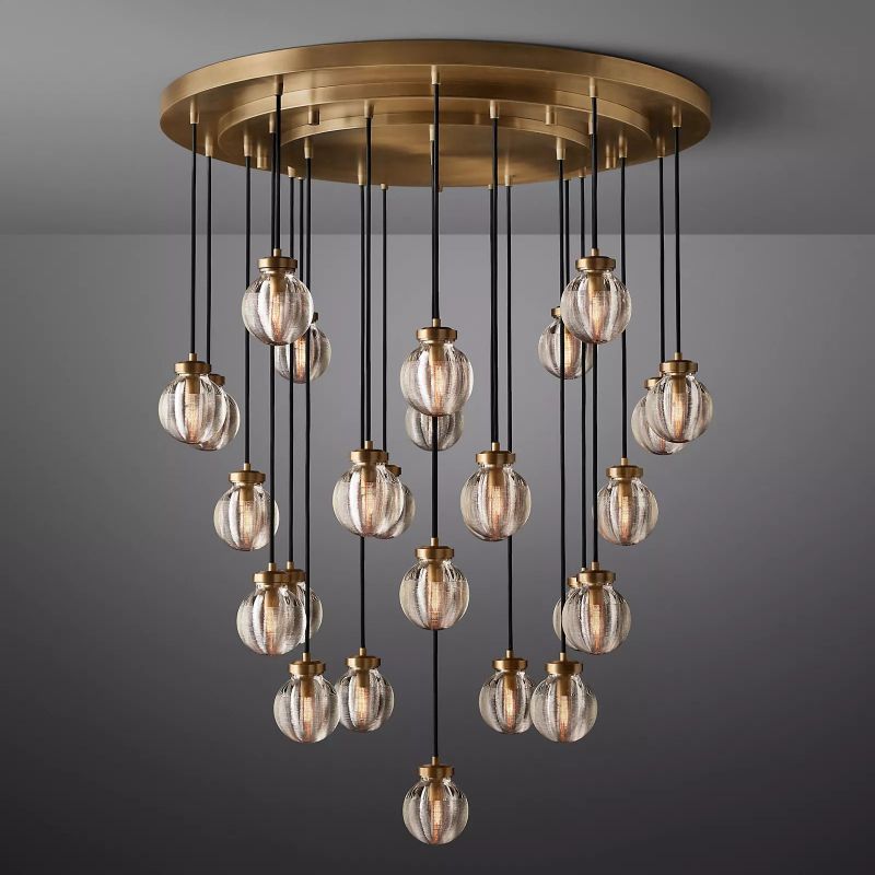 Pearl Spherical Modern Round Chandelier 38" - detail 5