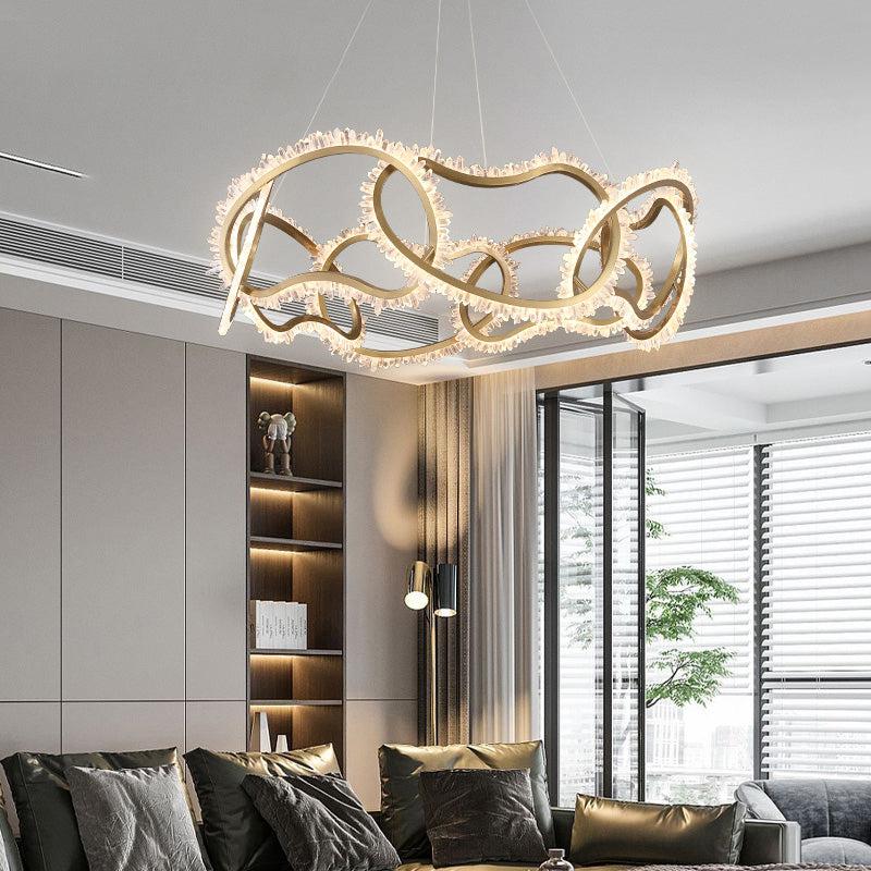 Gina Rock Crystal Multi Ring Chandelier - product detail 5