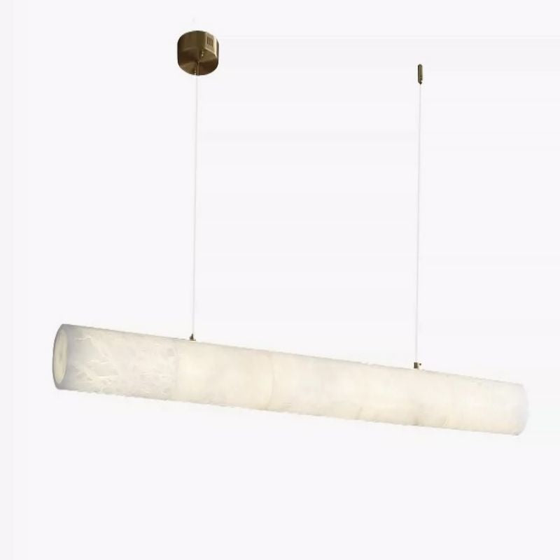 Sylvia alabaster pendant with a long cylindrical shade