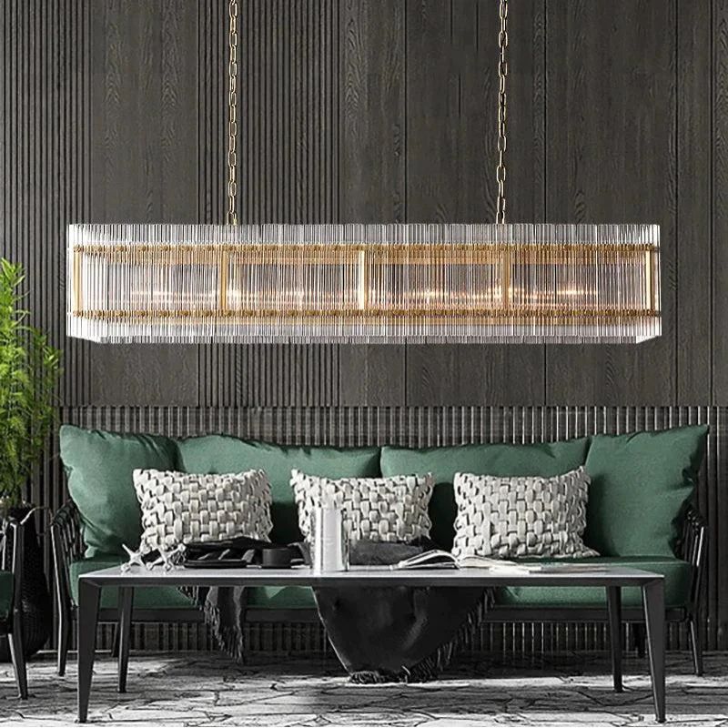 Serkan Rectangular Chandelier 54 inch detail view