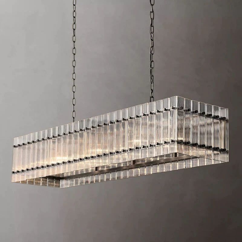 Serkan Rectangular Chandelier 54 inch detail view