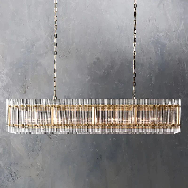 Serkan Rectangular Chandelier 54 inch detail view
