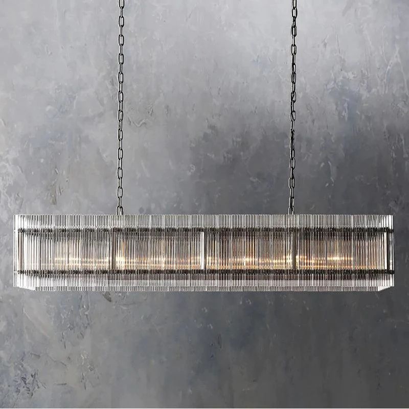 Serkan Rectangular Chandelier 54 inch detail view