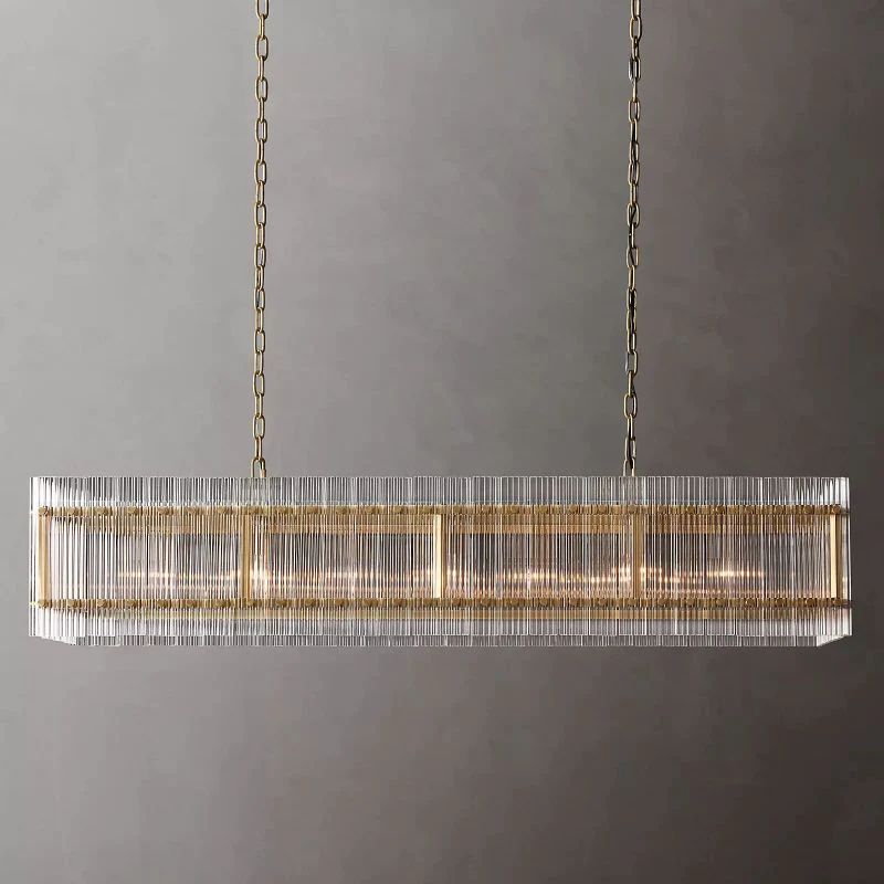 Serkan Rectangular Chandelier 54 inch front view