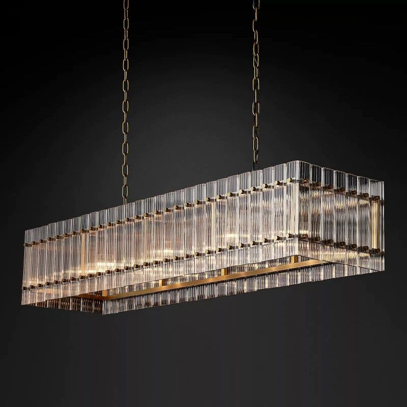 Serkan Rectangular Chandelier 54 inch detail view
