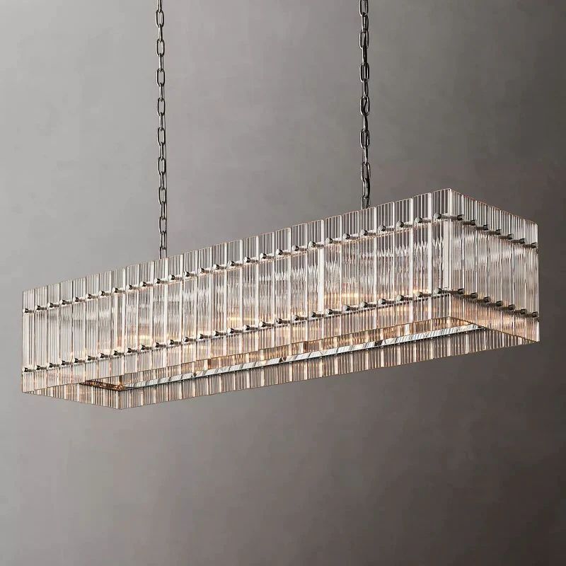 Serkan Rectangular Chandelier 54 inch detail view