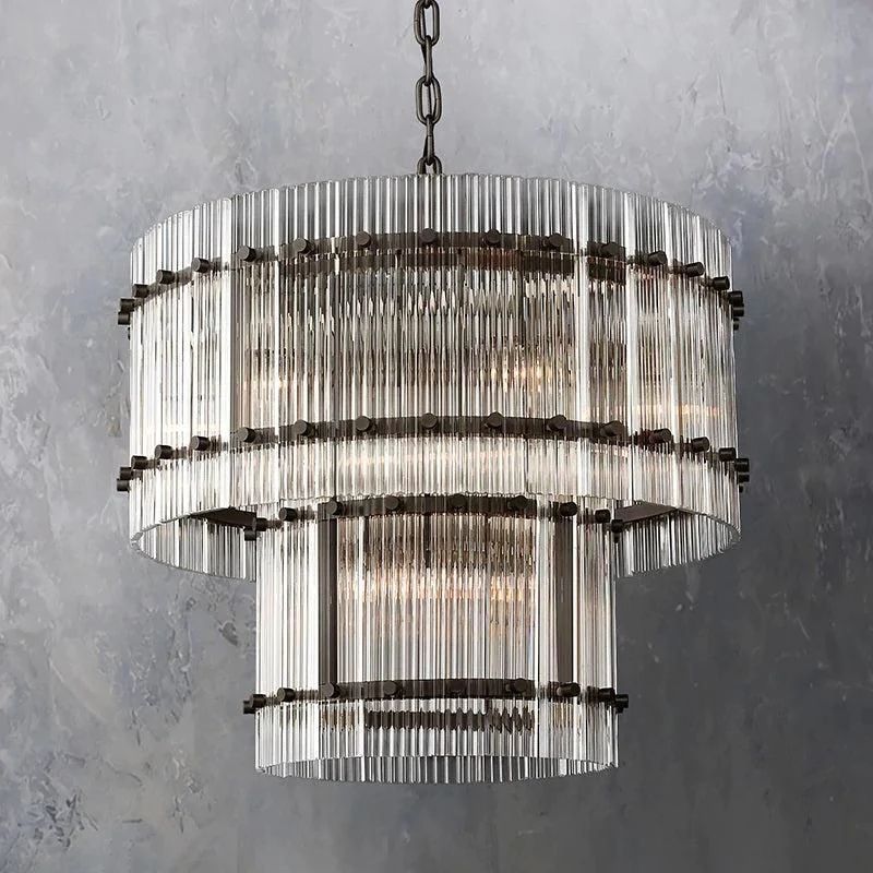 Serkan Two-Tier Luxury Round Chandelier 22 inch front view