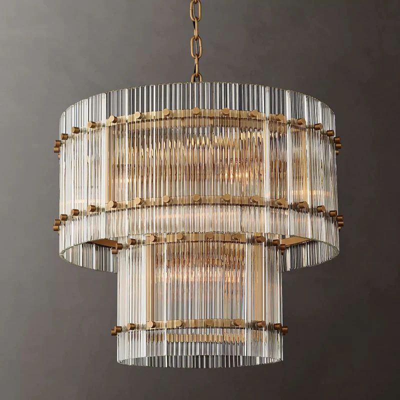 Serkan Two-Tier Luxury Round Chandelier 22 inch detail view