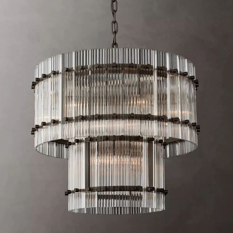 Serkan Two-Tier Luxury Round Chandelier 22 inch detail view