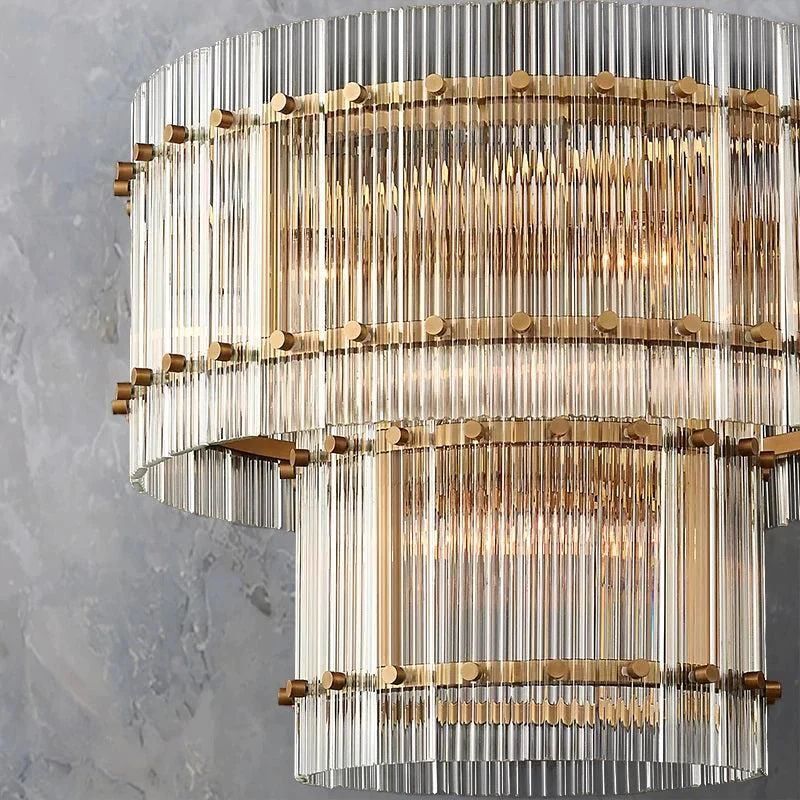 Serkan Two-Tier Luxury Round Chandelier 22 inch detail view