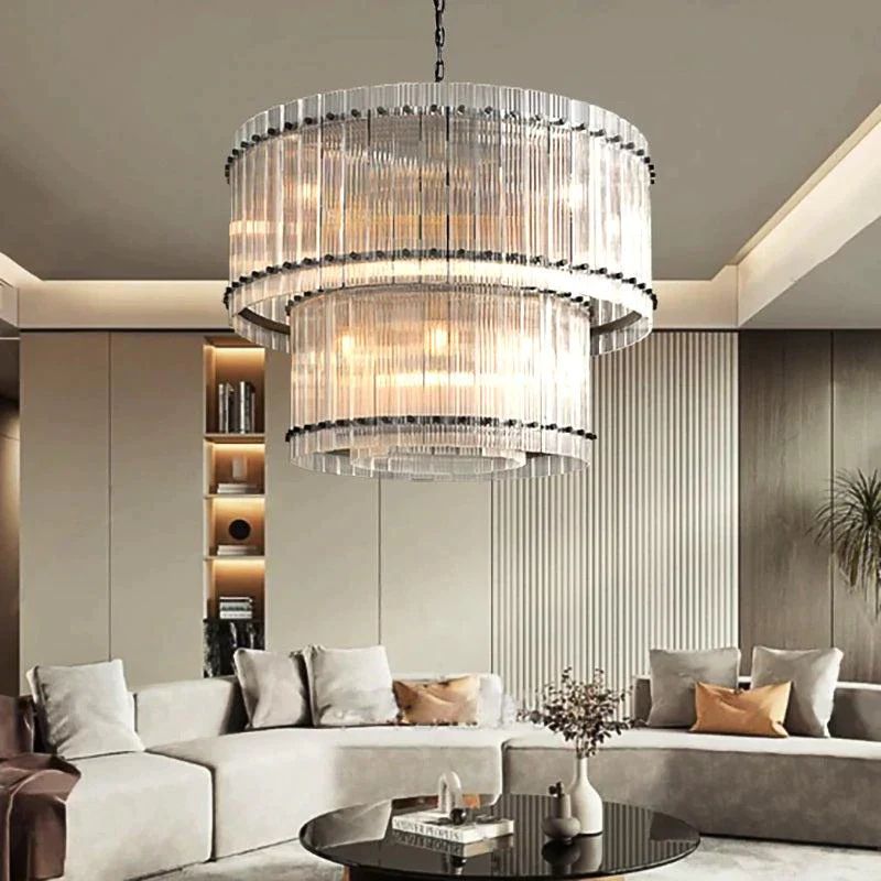 Serkan Two-Tier Luxury Round Chandelier 37 inch detail view