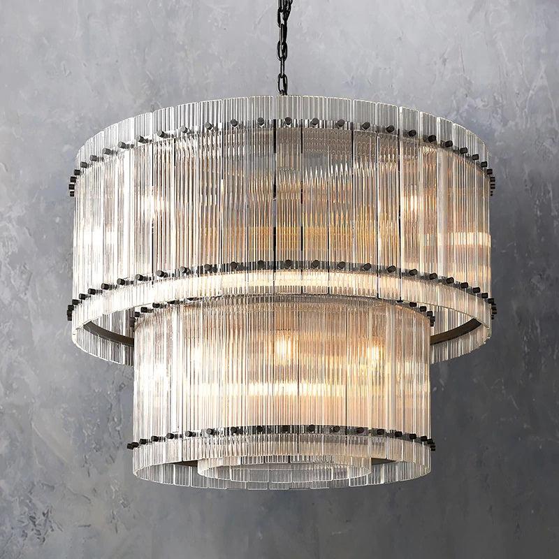 Serkan Two-Tier Luxury Round Chandelier 37 inch detail view