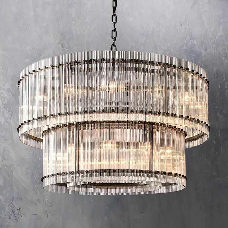 Serkan Two-Tier Luxury Round Chandelier 48 inch front view