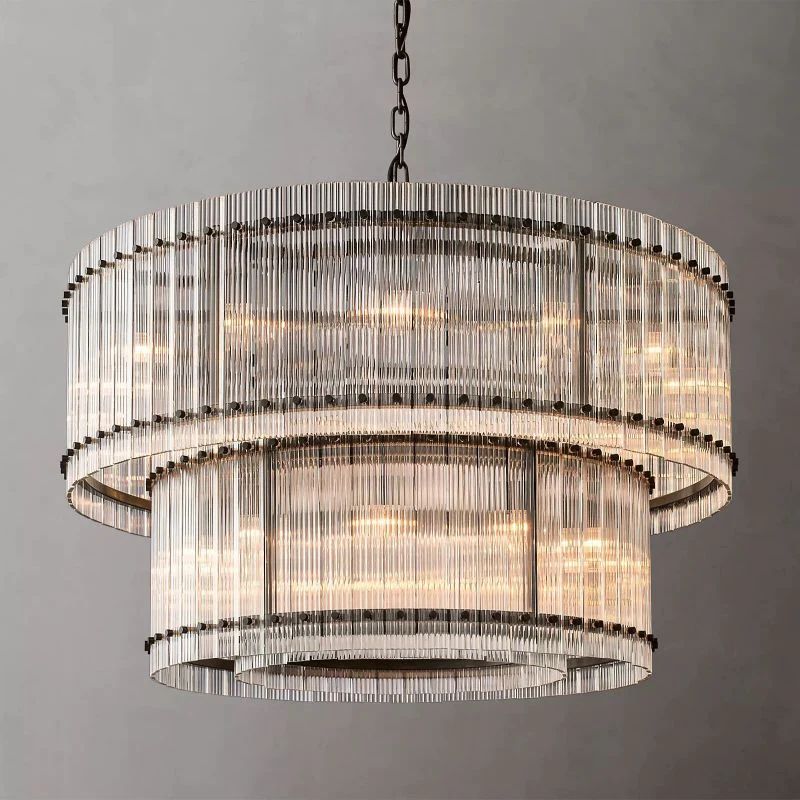 Serkan Two-Tier Luxury Round Chandelier 48 inch detail view