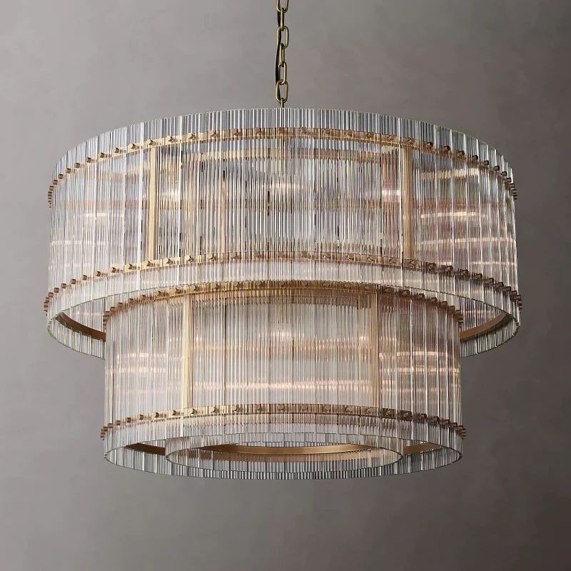 Serkan Two-Tier Luxury Round Chandelier 48 inch detail view