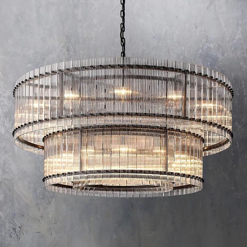 Serkan Two-Tier Luxury Round Chandelier 60 inch front view