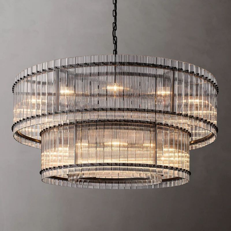 Serkan Two-Tier Luxury Round Chandelier 60 inch detail view