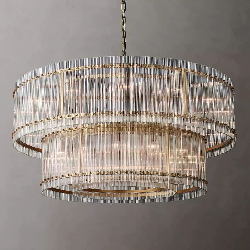 Serkan Two-Tier Luxury Round Chandelier 60 inch detail view