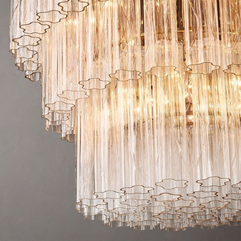 Sunniva 3-Tier Round Chandelier 36 inch angled view
