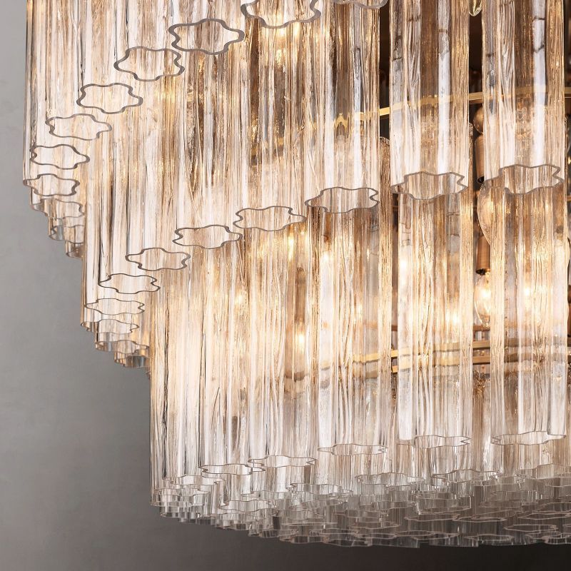 Sunniva 3-Tier Round Chandelier 48 inch angled view