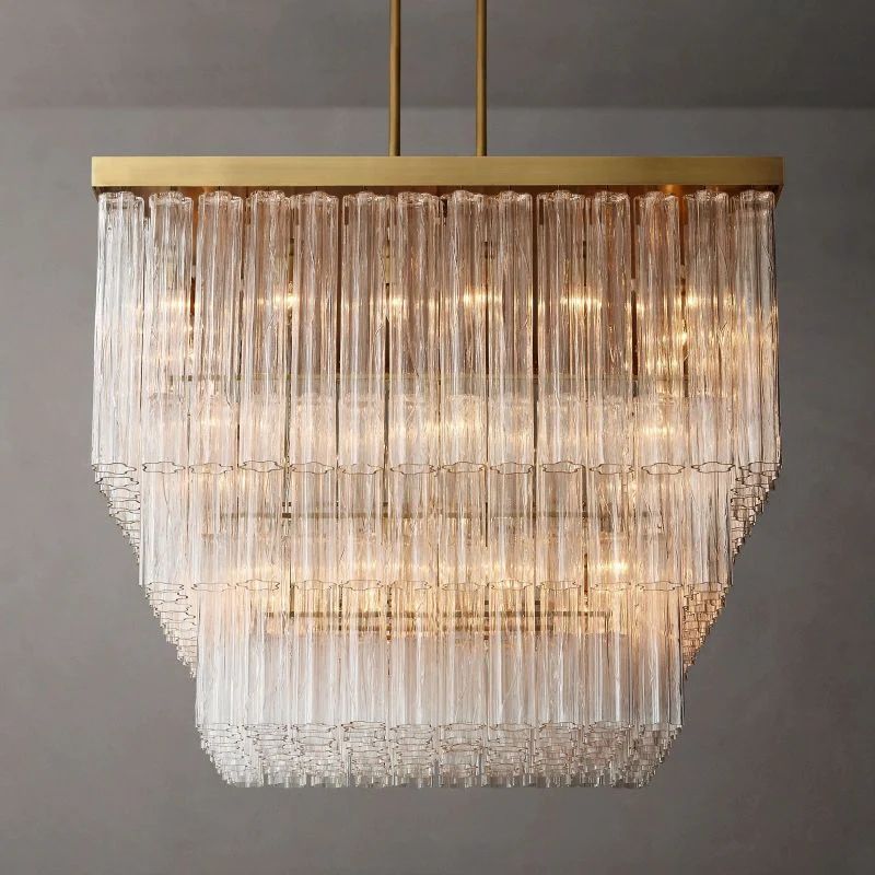 Sunniva Square Chandelier 45 inch angled view