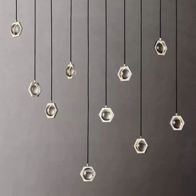 Celestial Linear Chandelier 72 inch detail view
