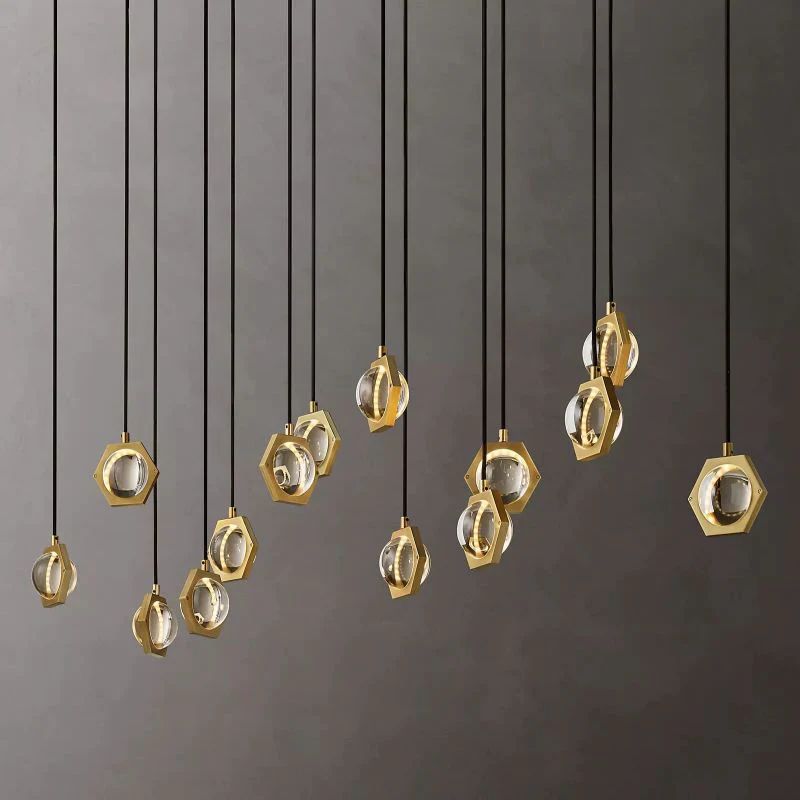 Celestial Linear Chandelier 72 inch detail view