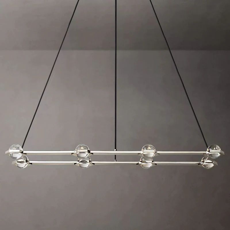 Celestial Rectangular Chandelier 54 inch angled view