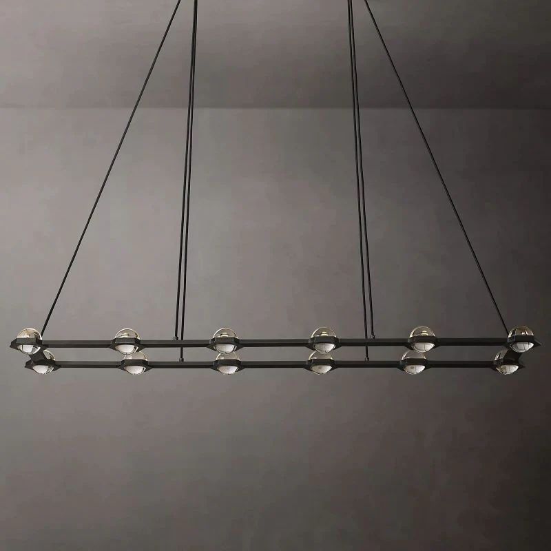 Celestial Rectangular Chandelier 72 inch front view
