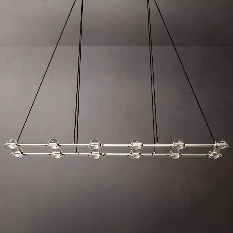 Celestial Rectangular Chandelier 72 inch angled view