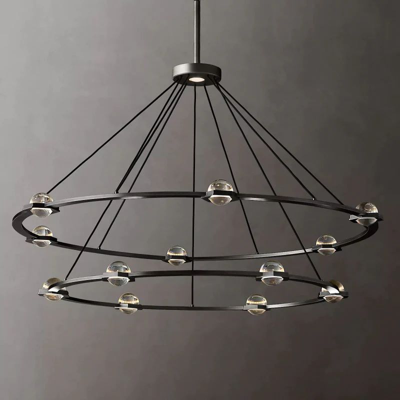 Celestial Two-Tier Round Chandelier 60 inch front view