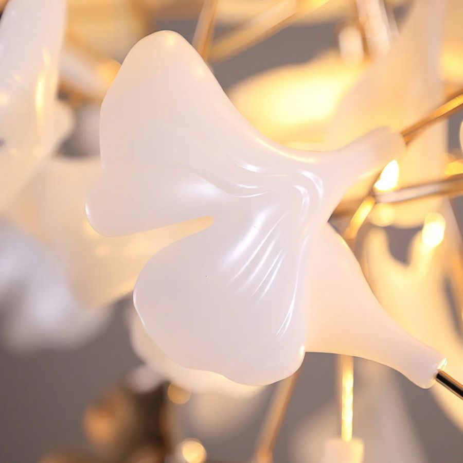 Ceramic Ginkgo Spiral Linear Chandelier - detail 9