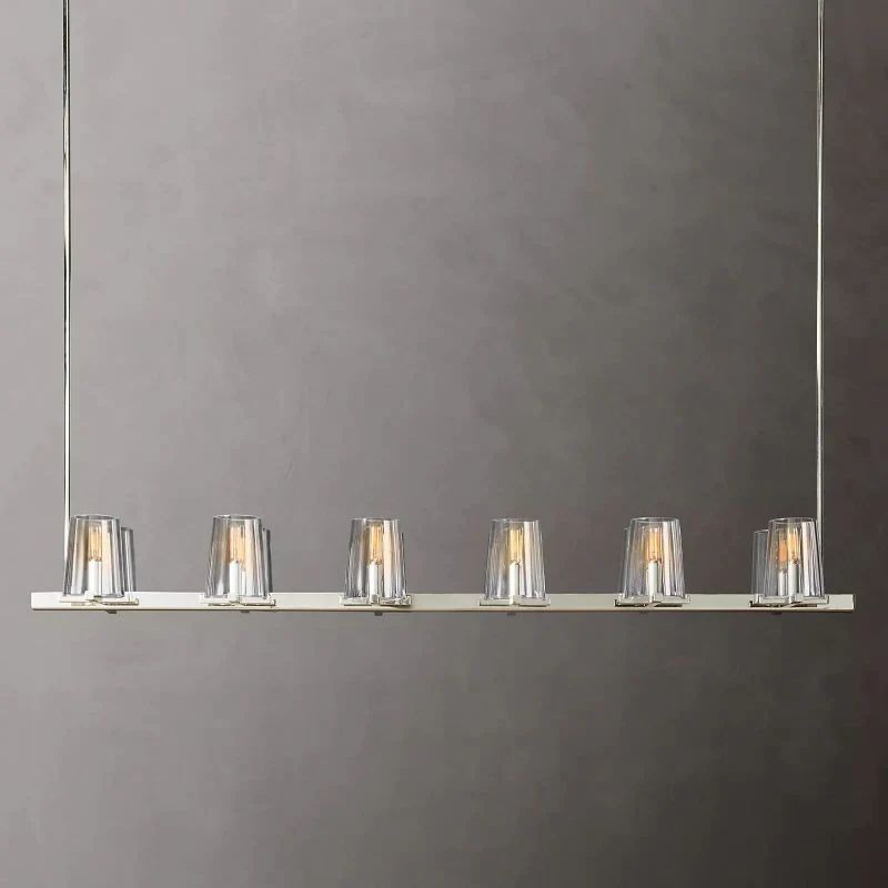Triumph Glass Linear Chandelier 60 inch detail view