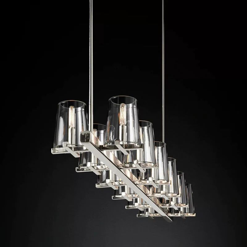 Triumph Glass Linear Chandelier 60 inch detail view