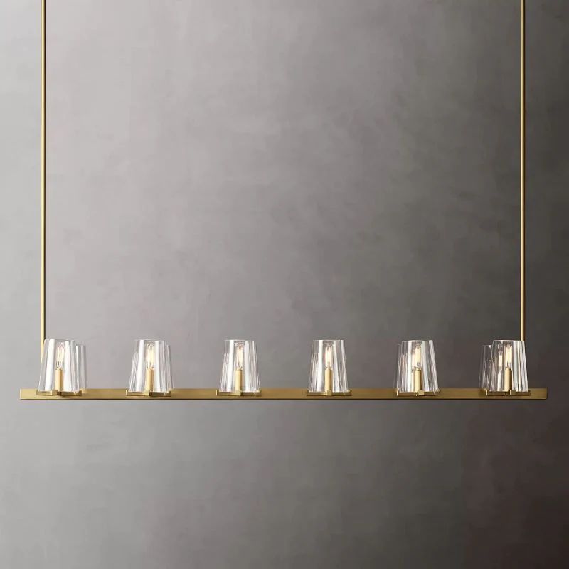 Triumph Glass Linear Chandelier 60 inch detail view