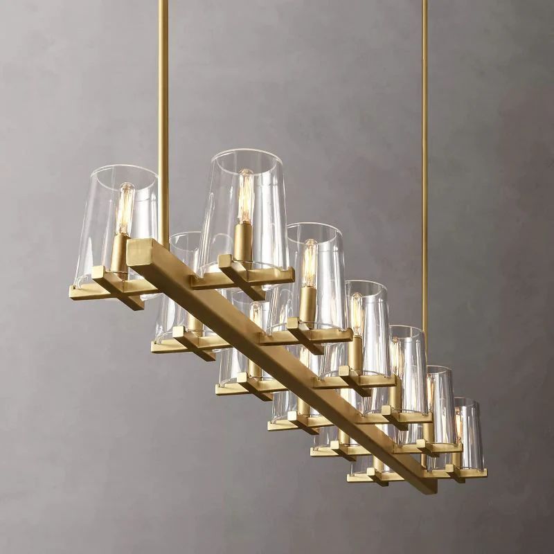 Triumph Glass Linear Chandelier 60 inch front view