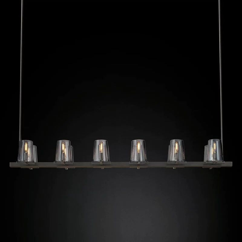 Triumph Glass Linear Chandelier 60 inch detail view