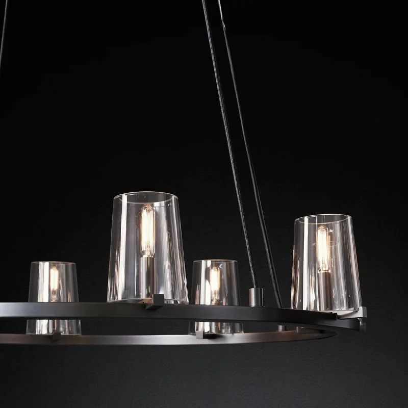 Triumph Glass Round Chandelier 36 inch detail view
