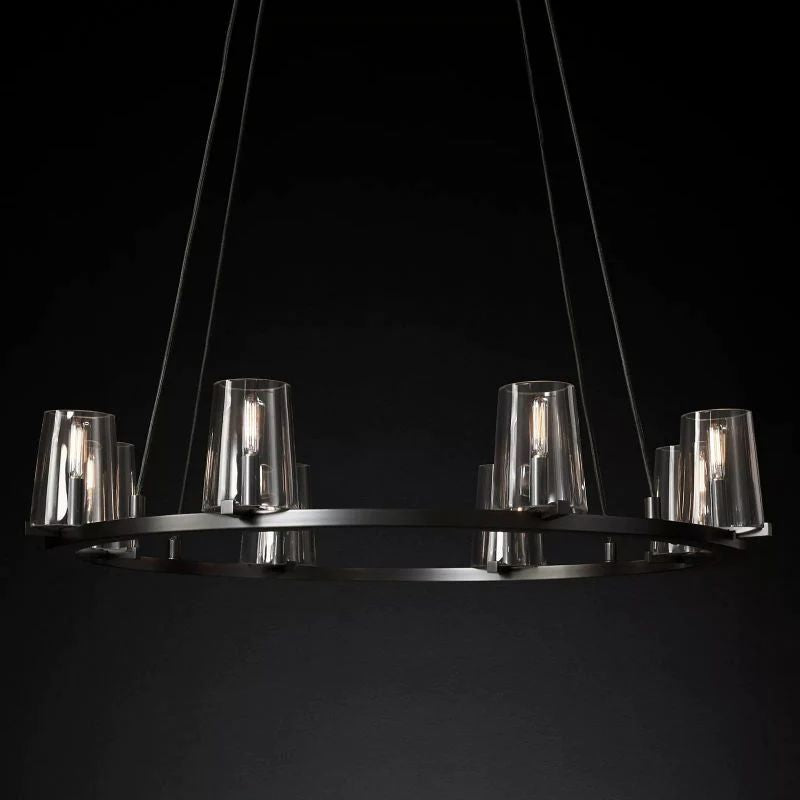 Triumph Glass Round Chandelier 36 inch detail view