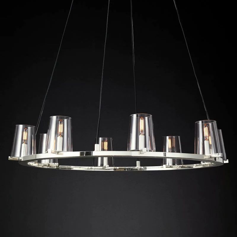 Triumph Glass Round Chandelier 36 inch detail view
