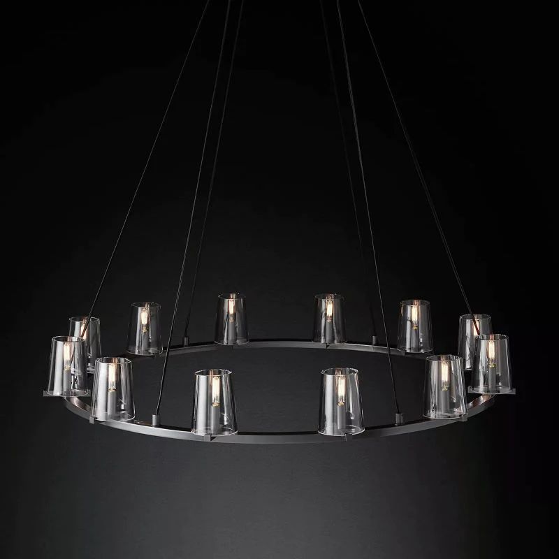 Triumph Glass Round Chandelier 48 inch front view