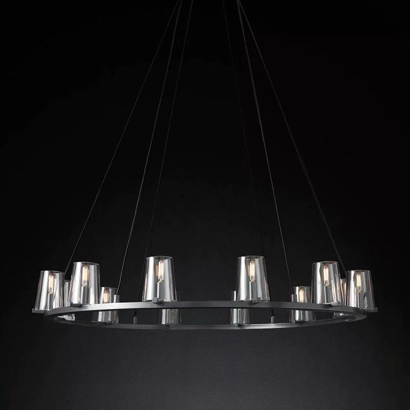 Triumph Glass Round Chandelier 48 inch detail view