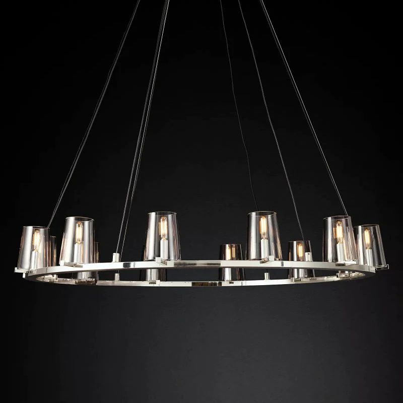 Triumph Glass Round Chandelier 48 inch detail view