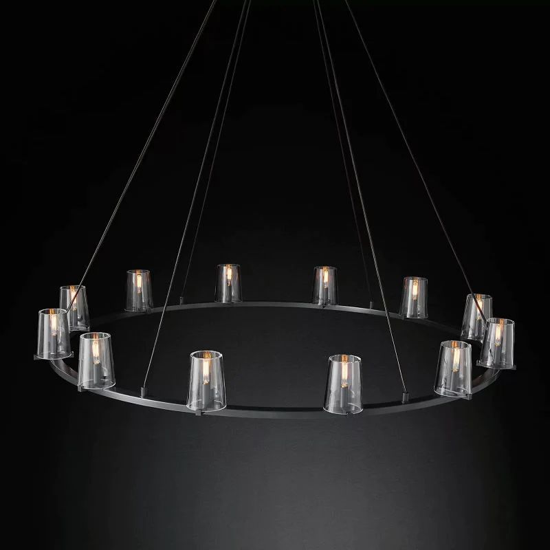Triumph Glass Round Chandelier 60 inch front view