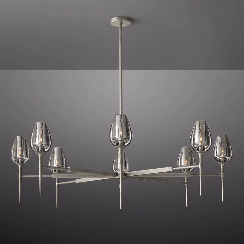 Luminous Tulip Round Chandelier 54'' angled view