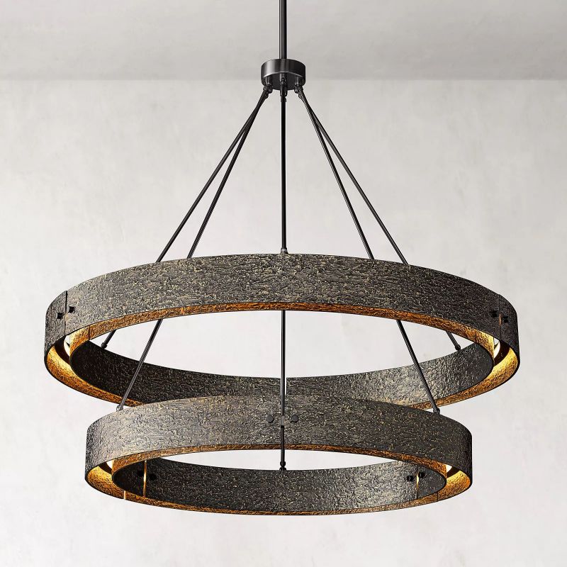 Vilary 2-tier Round Chandelier 60" in brass