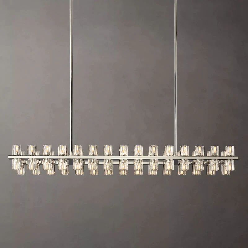 Akio Wine-Glass Rectangular Chandelier 54 inch angled view