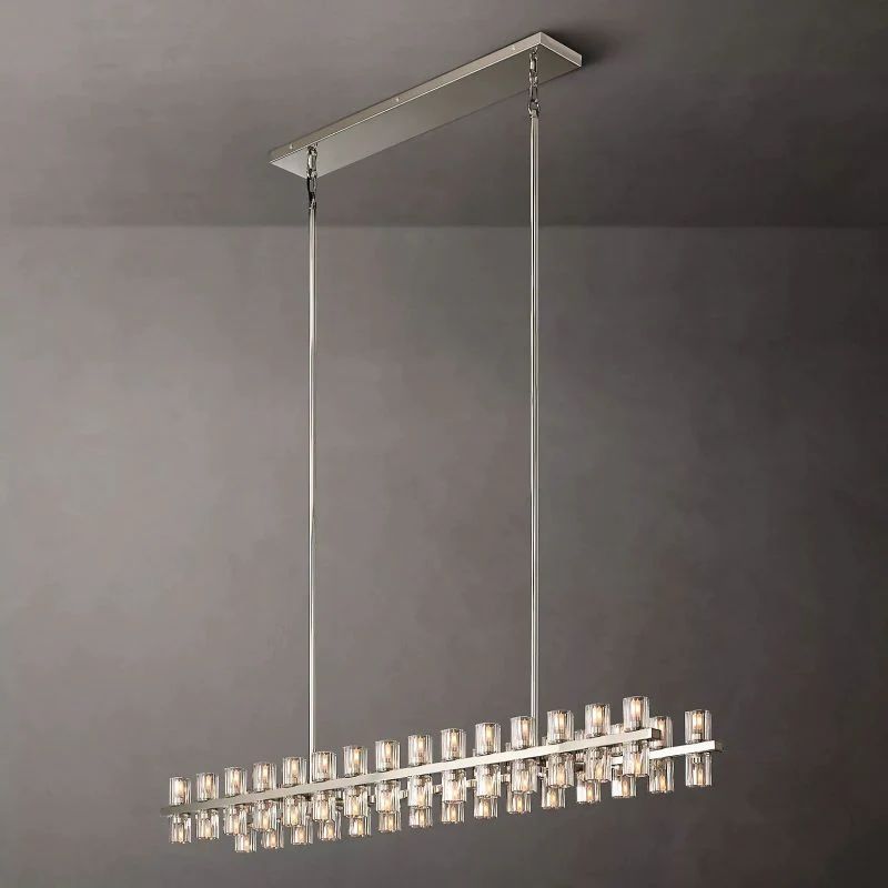 Akio Wine-Glass Rectangular Chandelier 54 inch detail view