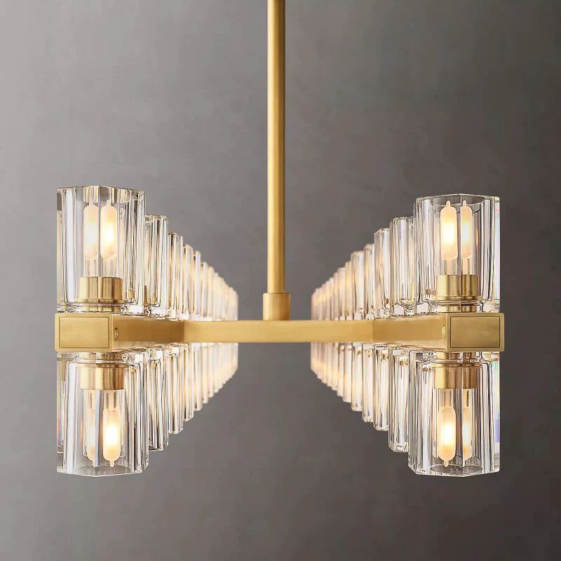 Akio Wine-Glass Rectangular Chandelier 54 inch detail view