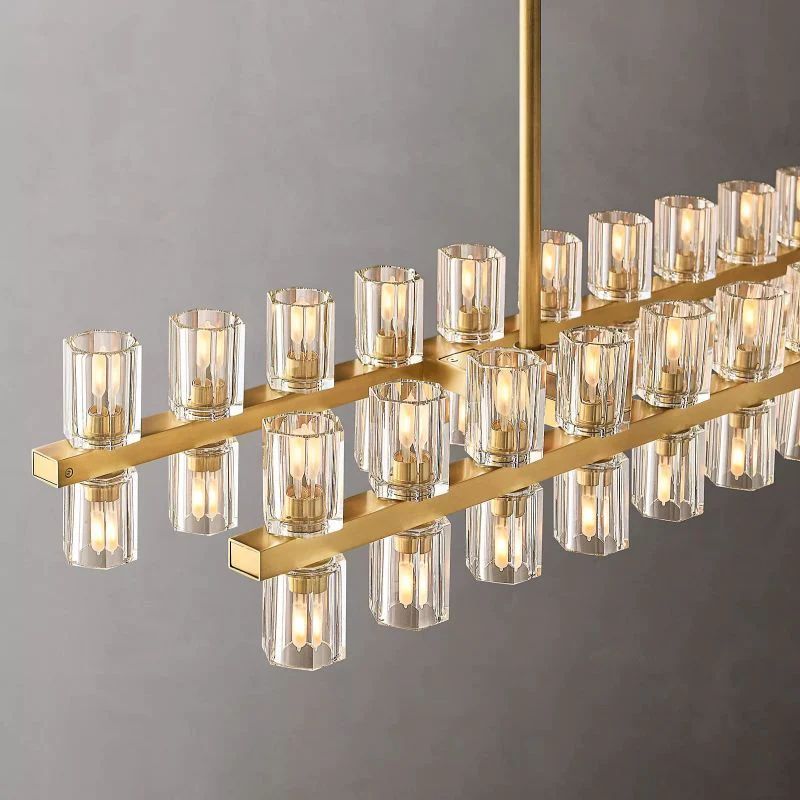 Akio Wine-Glass Rectangular Chandelier 54 inch detail view